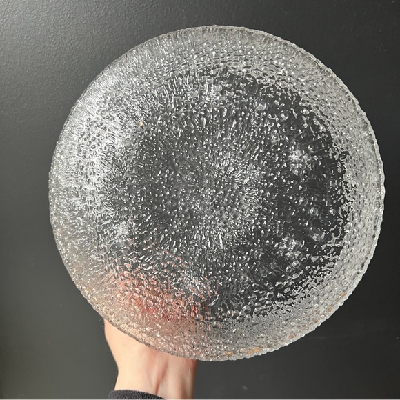 Large Iittala Aslak Glass Salad Bowl MCM Finland Tapio Wirkkala Design Vintage - Picture 6 of 10